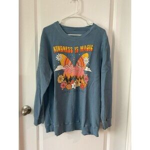 Women’s Simply Southern Blue Thermal Shirt XL Kindness Is Magic Graphic